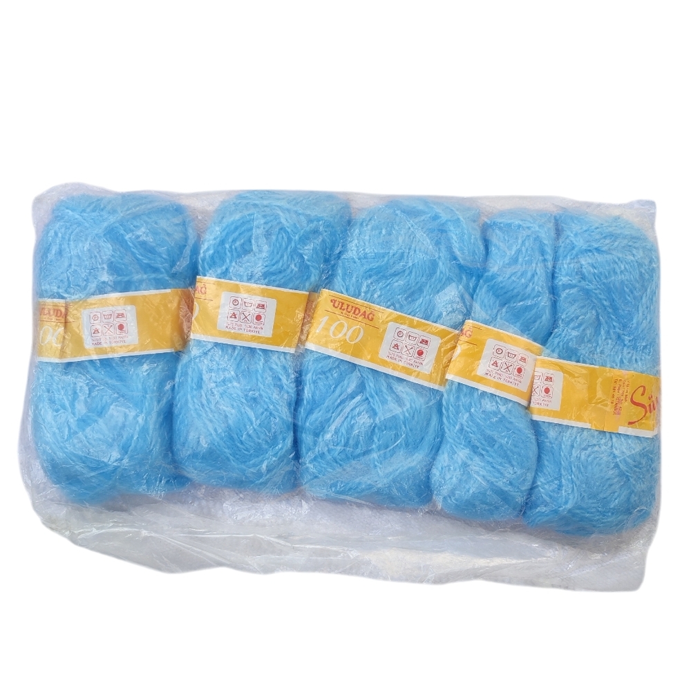 Vintage Turkish Mohair Yarn NWT Bright Blue - Picture 2 of 4